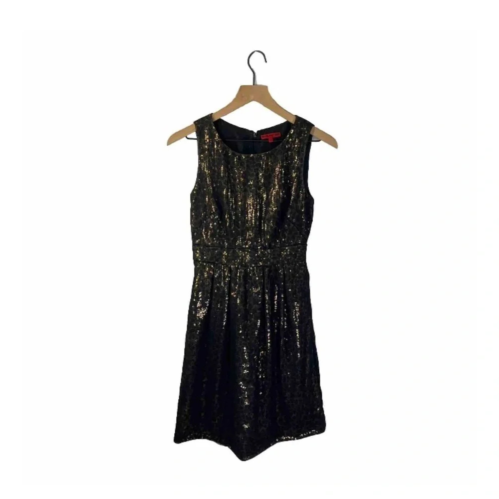 Vivienne Tam Black & Gold Sequin Dress